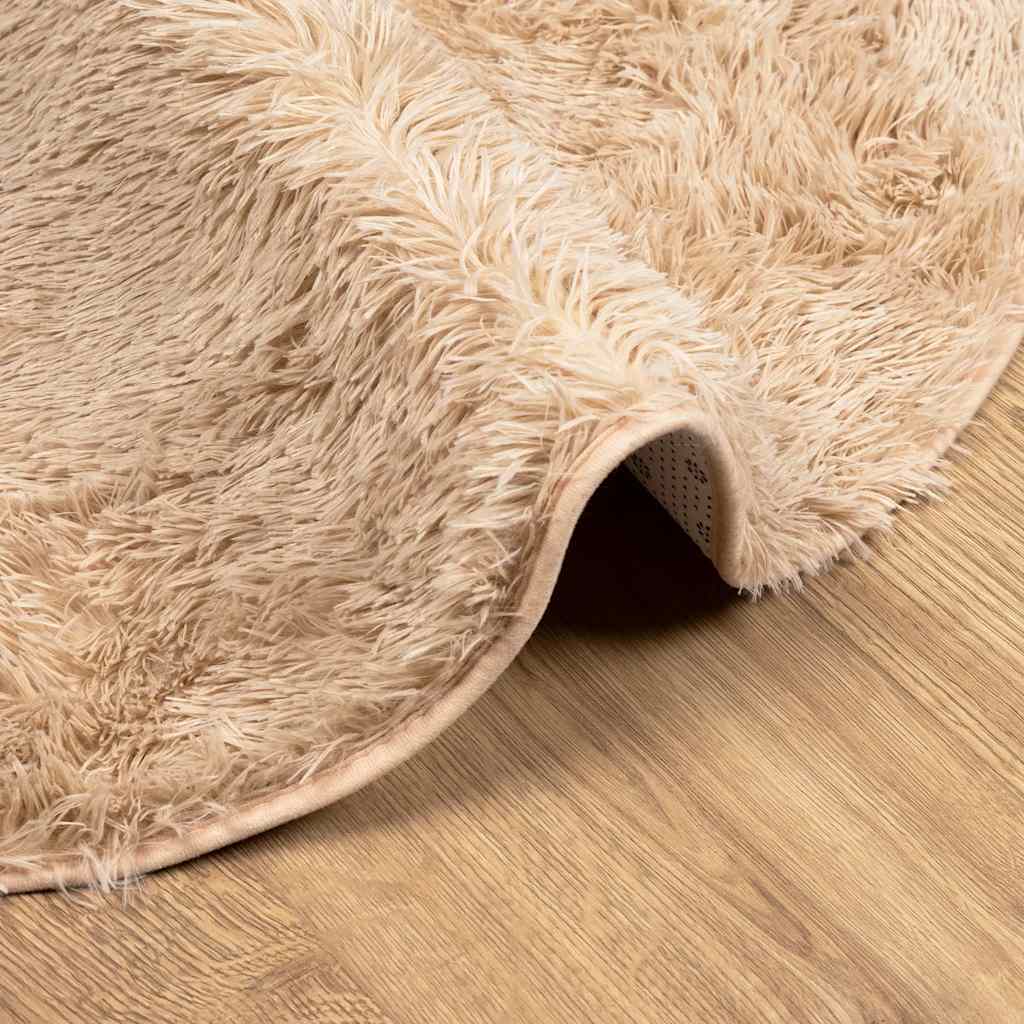 Teppich Shaggy Hochflor NAVARRA Beige 60x100 cm Polyester