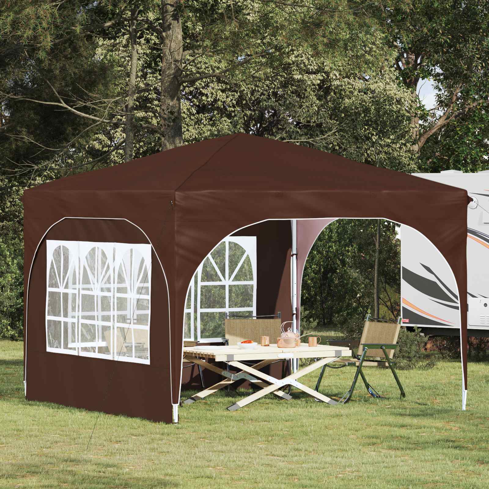 Pop-up Partyzelt 290 x 290 x 245 cm Creme