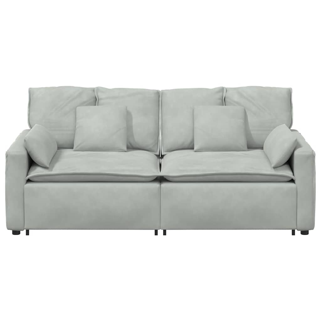 Modulares Sofa mit Kissen Blau