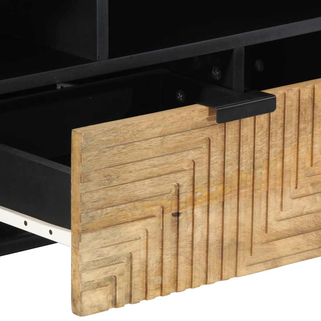 TV-Schränk mit Regal Braun 100 x 33 x 46 cm Massivholz Mango