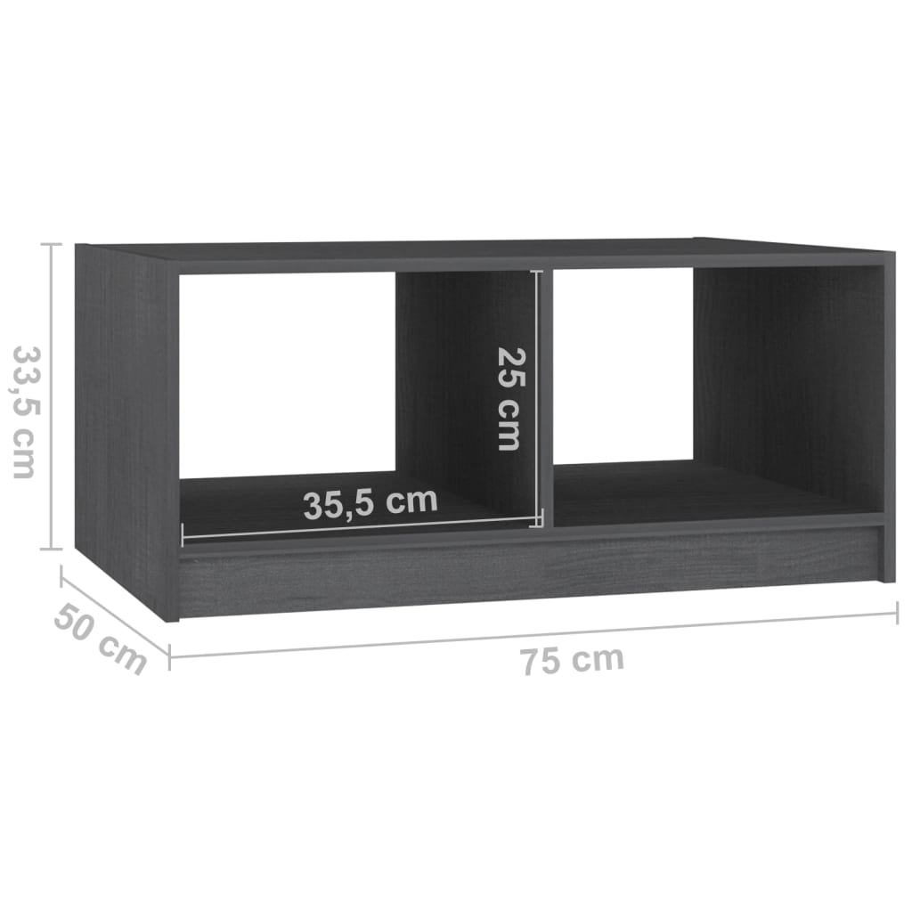 Couchtisch 75x50x33,5 cm Massivholz Kiefer