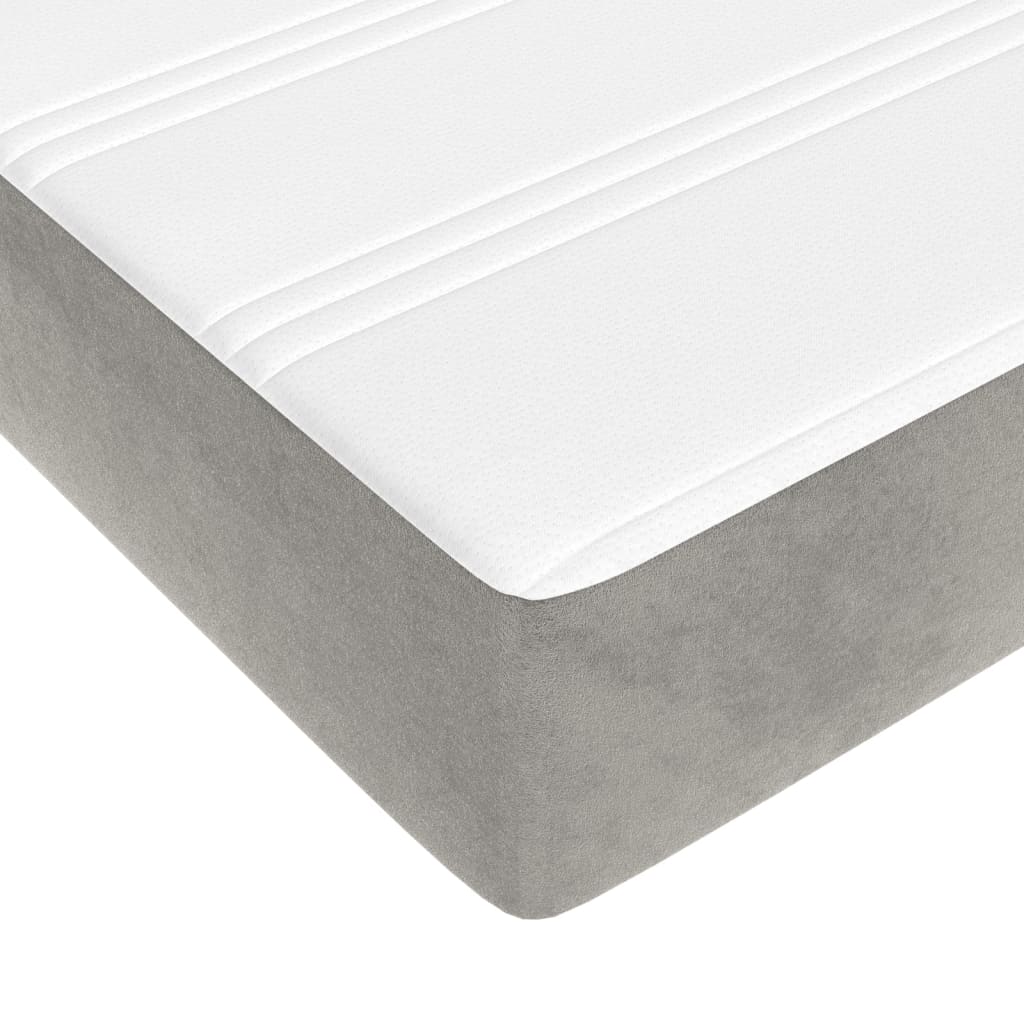 Taschenfederkernmatratze Mittel Hellgrau 100x203x20 cm Samt