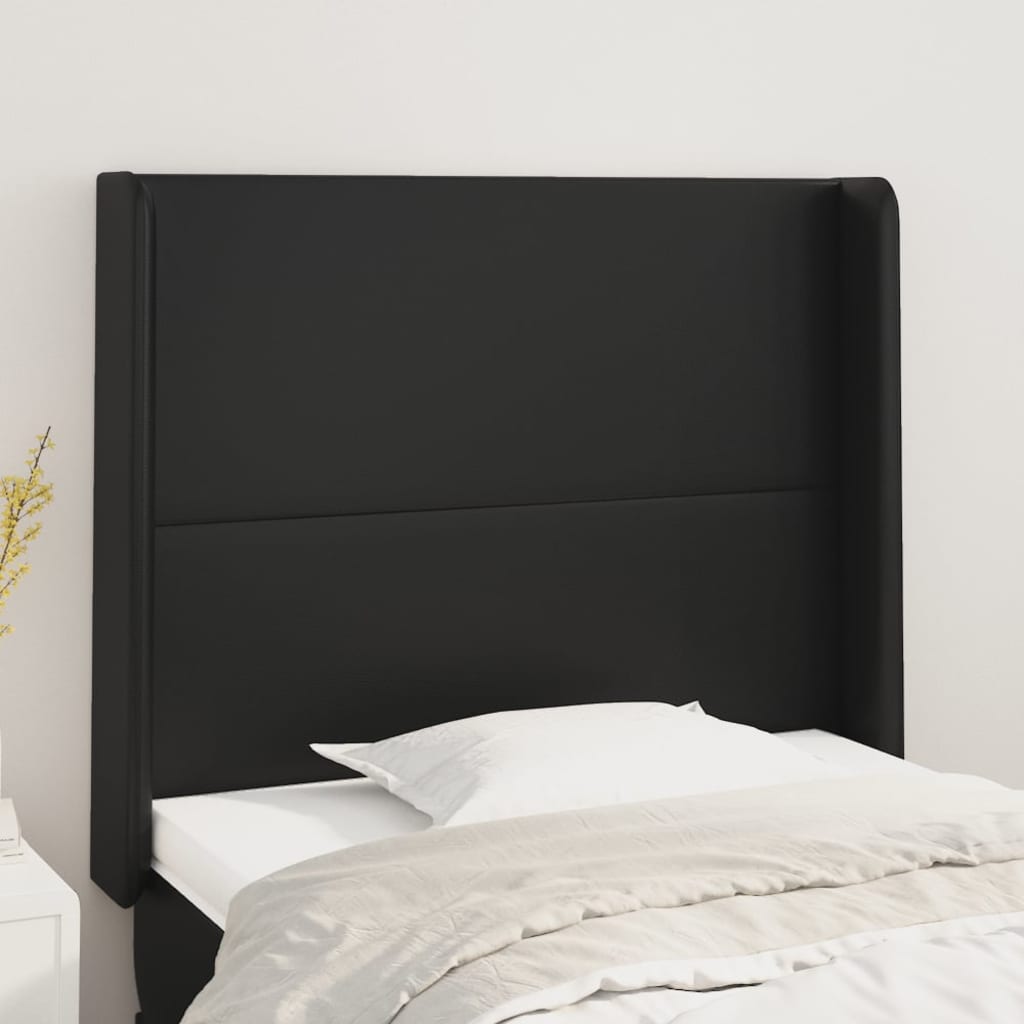 Kopfteil mit Ohren Creme 83x16x78/88 cm Kunstleder