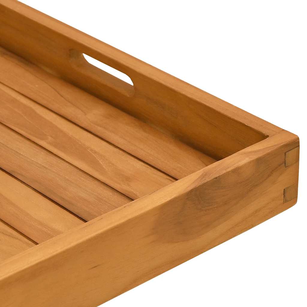 Serviertablett 60x60 cm Massivholz Teak