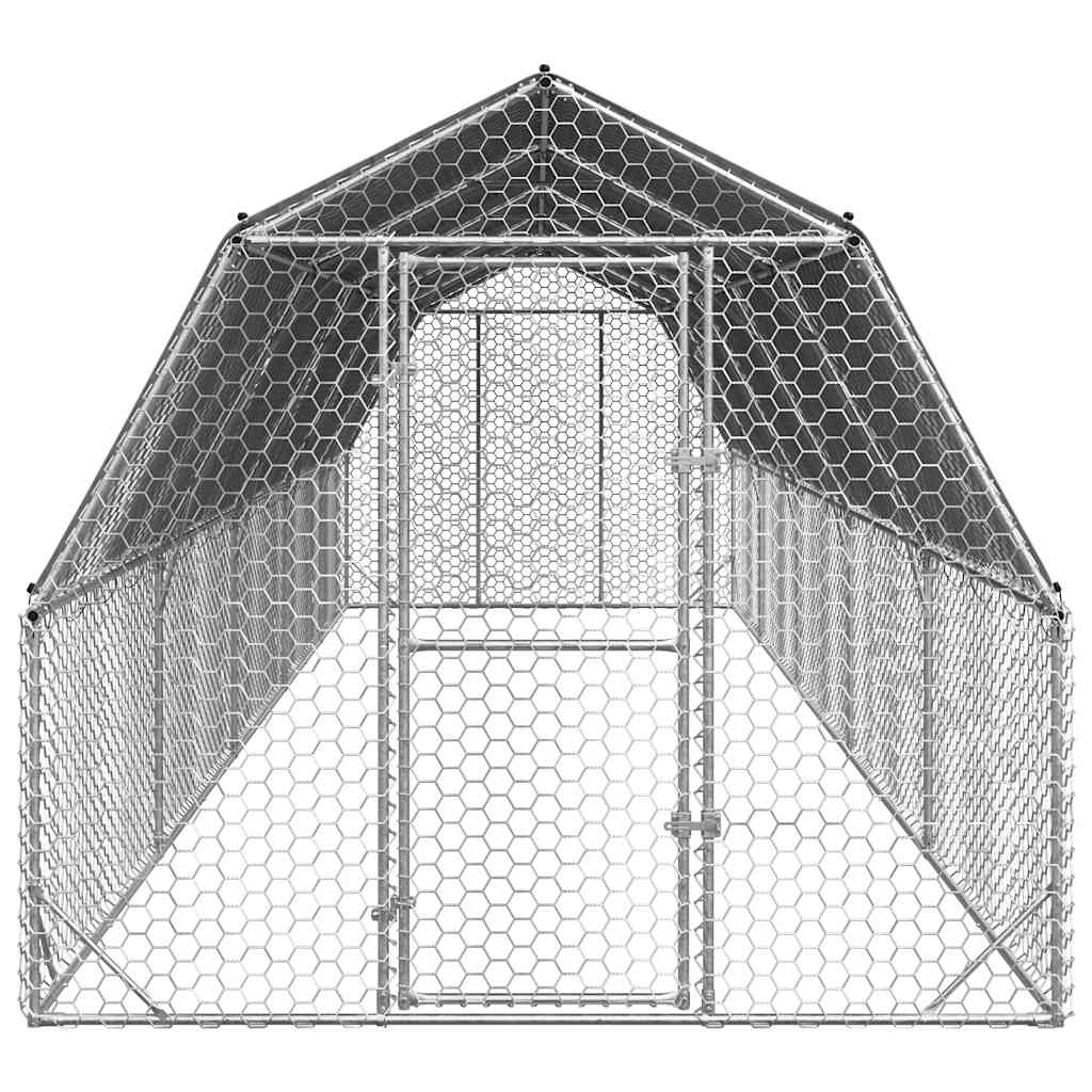 Hühnerstall 2,5x4x2,25 m Verzinkter Stahl