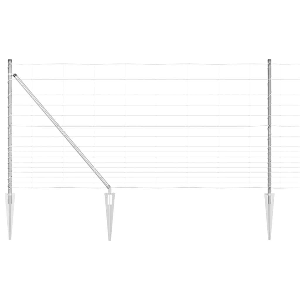 Ground Fix Geschweißter Drahtzaun 25 x 0,8 m Silber Netz