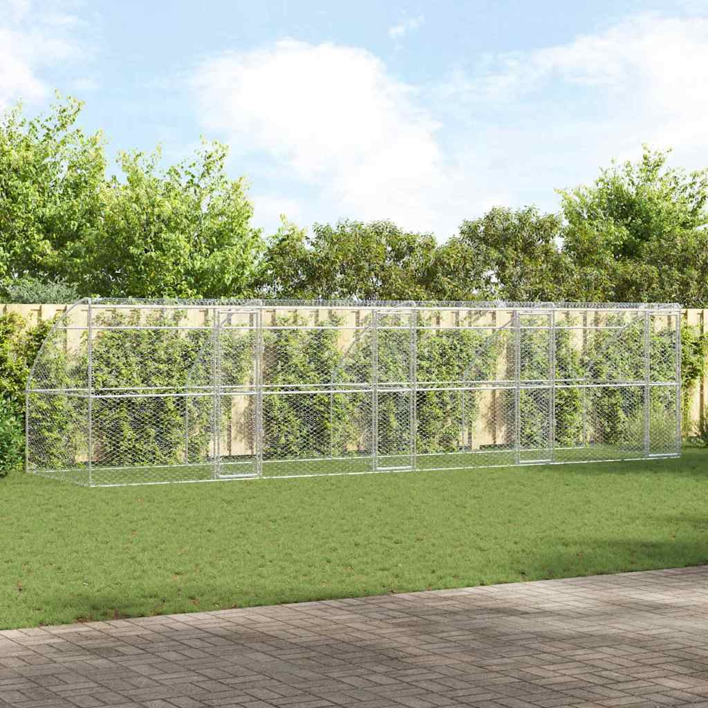 Hundekäfig 2 pcs Silber 4 x 2 x 2 m Verzinkter Stahl