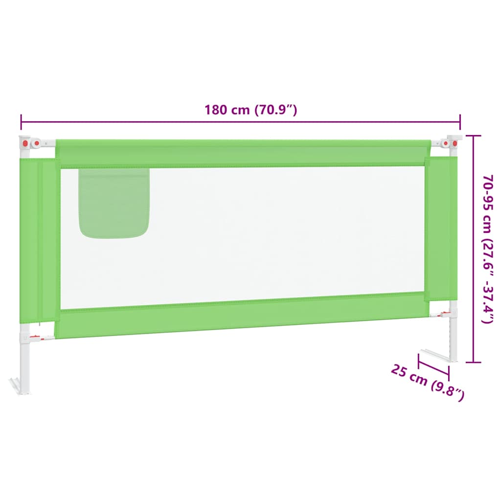 Kleinkind-Bettschutzgitter Grün 90x25 cm Stoff