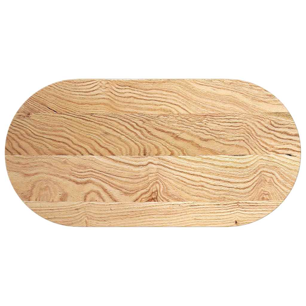 Tischplatte 80x40x2 cm Massivholz Eiche Oval