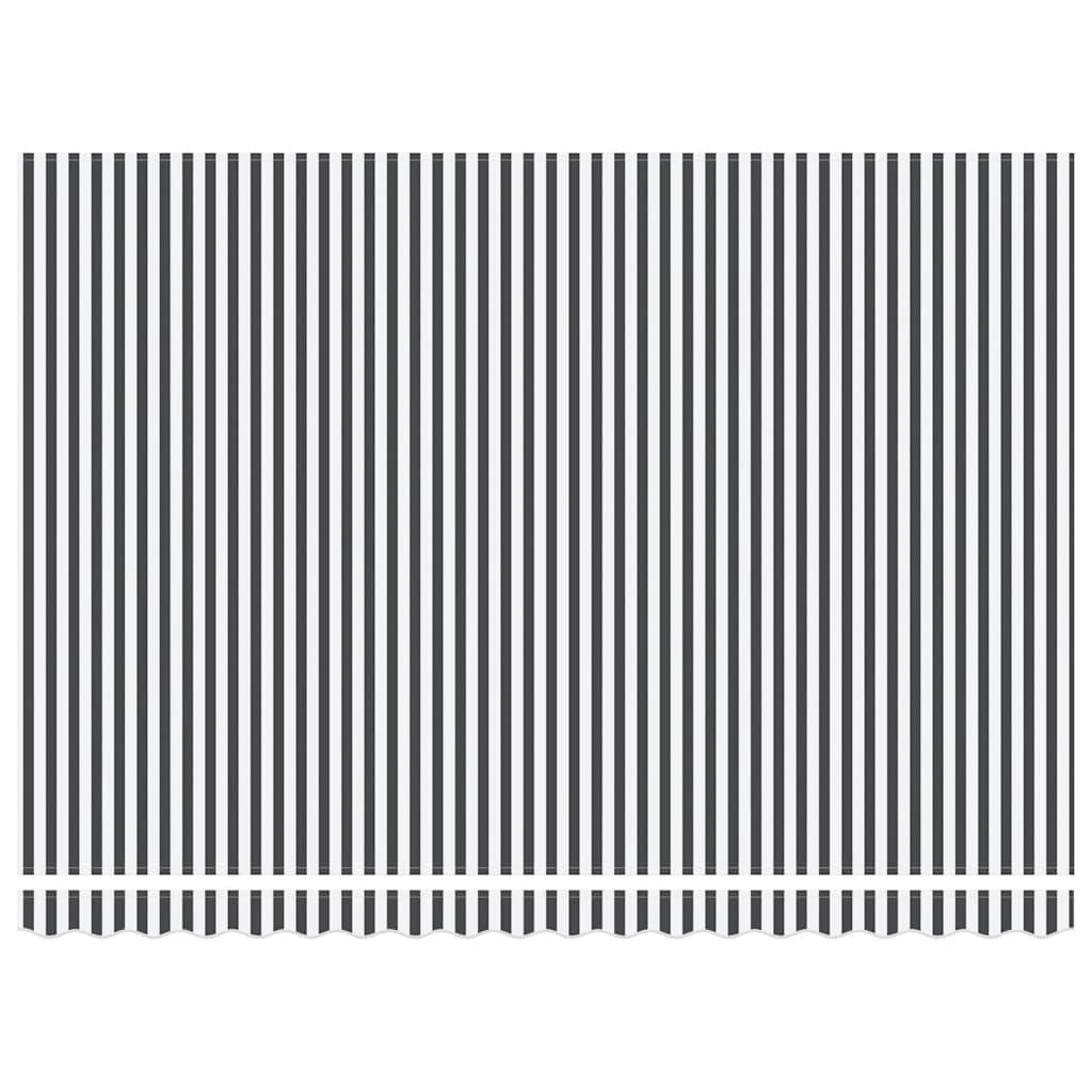 Markise Manuell Einziehbar mit LED 300x250 cm Blau und Weiß