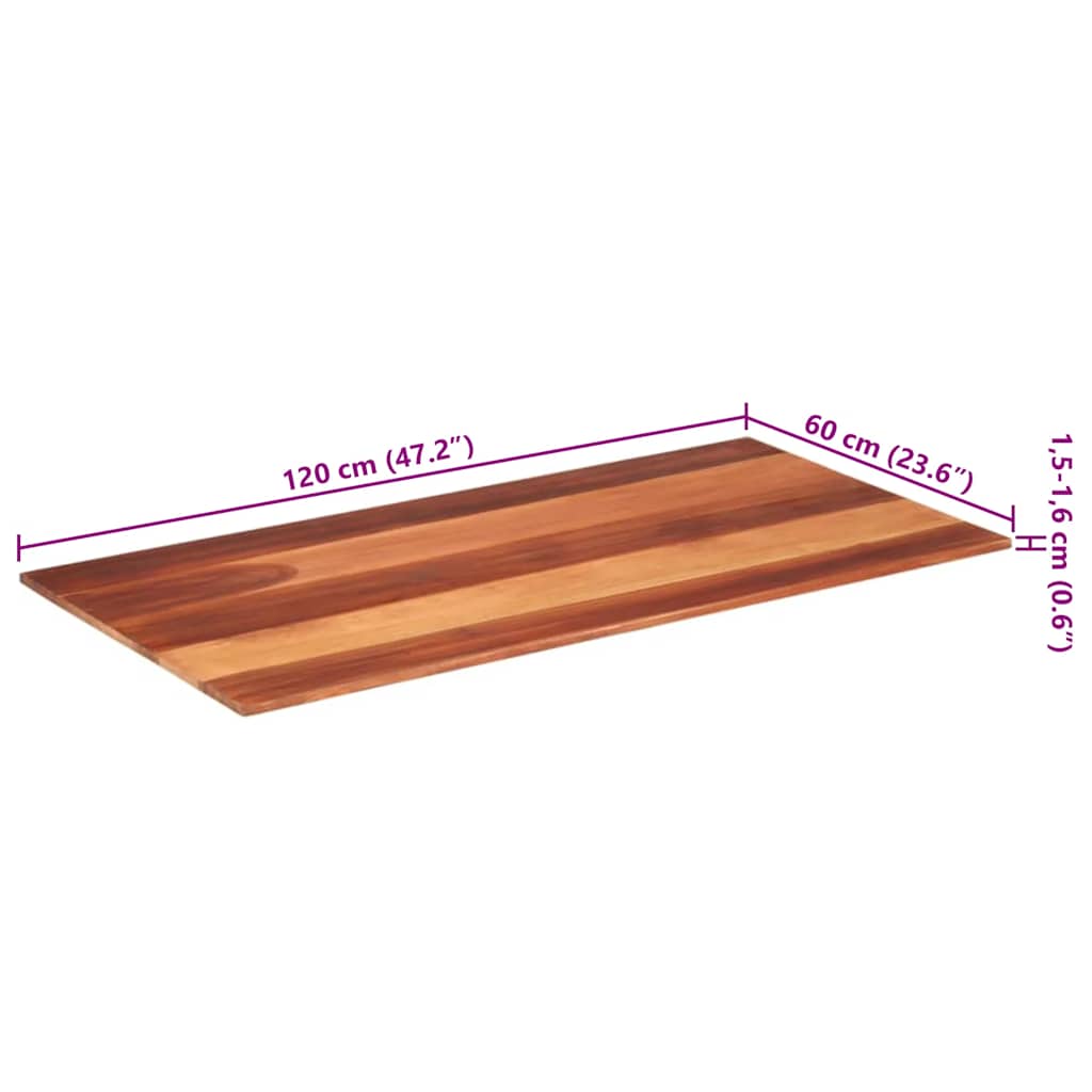 Tischplatte Massivholz Akazie 15-16 mm 60x80 cm