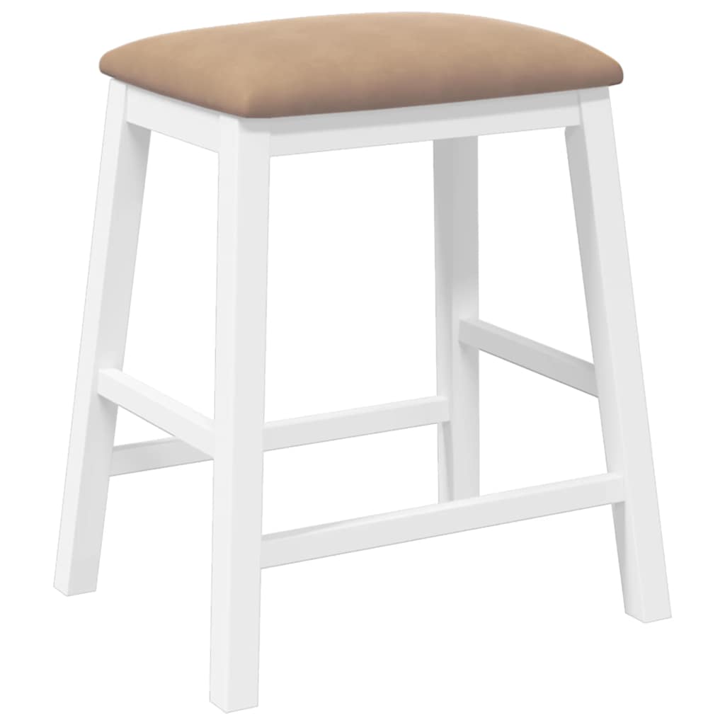 Barstühle mit Kissen 2 Stk. Braun Massivholz Gummibaum