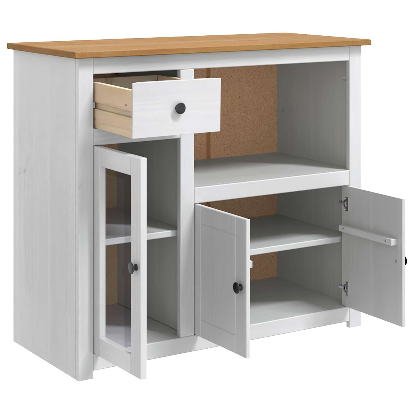 Mikrowellen-Sideboard PANAMA Honigwachs 99,5 x 44 x 86,5 cm