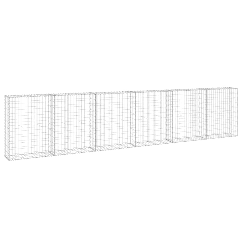 Gabionenwand mit Abdeckung Verzinkter Stahl 60x30x100 cm