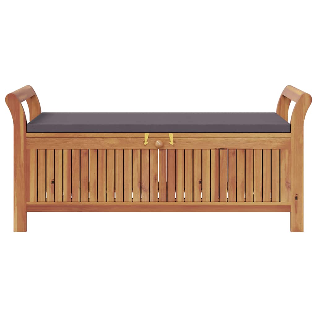 Garten-Truhenbank mit Kissen 91 cm Massivholz Akazie