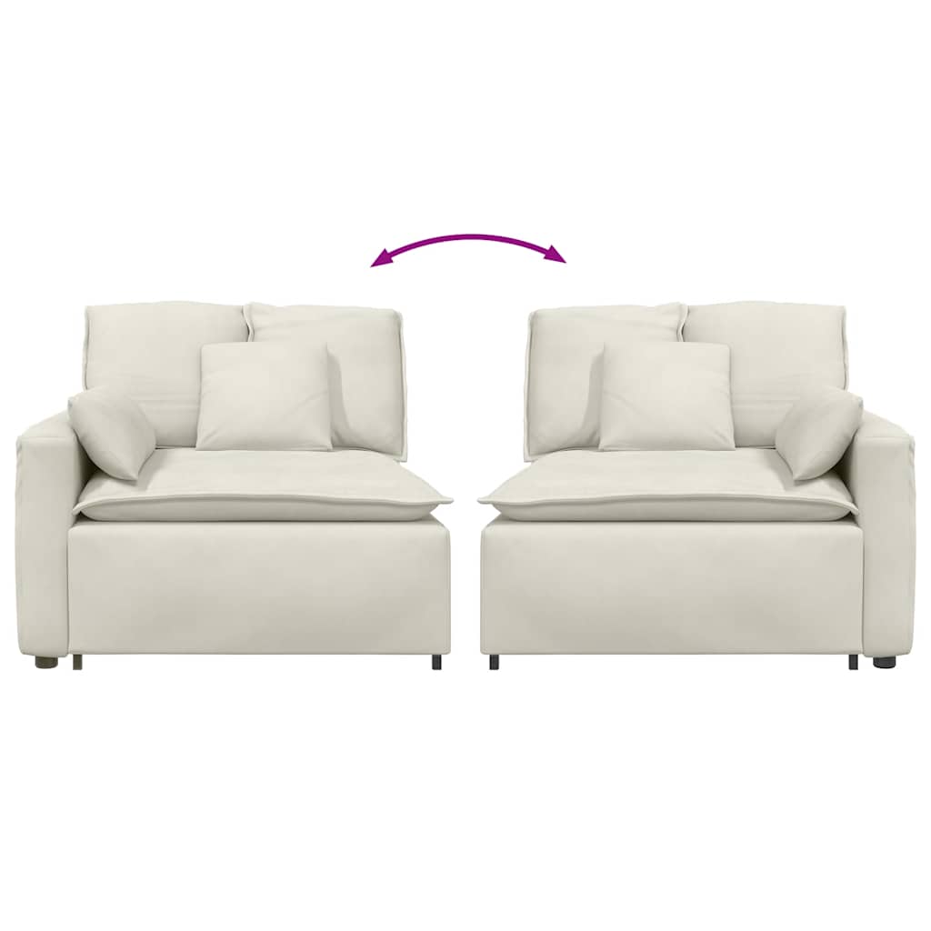 Modulares Sofa Endmodul mit Armlehne Kissen Blau 100 cm