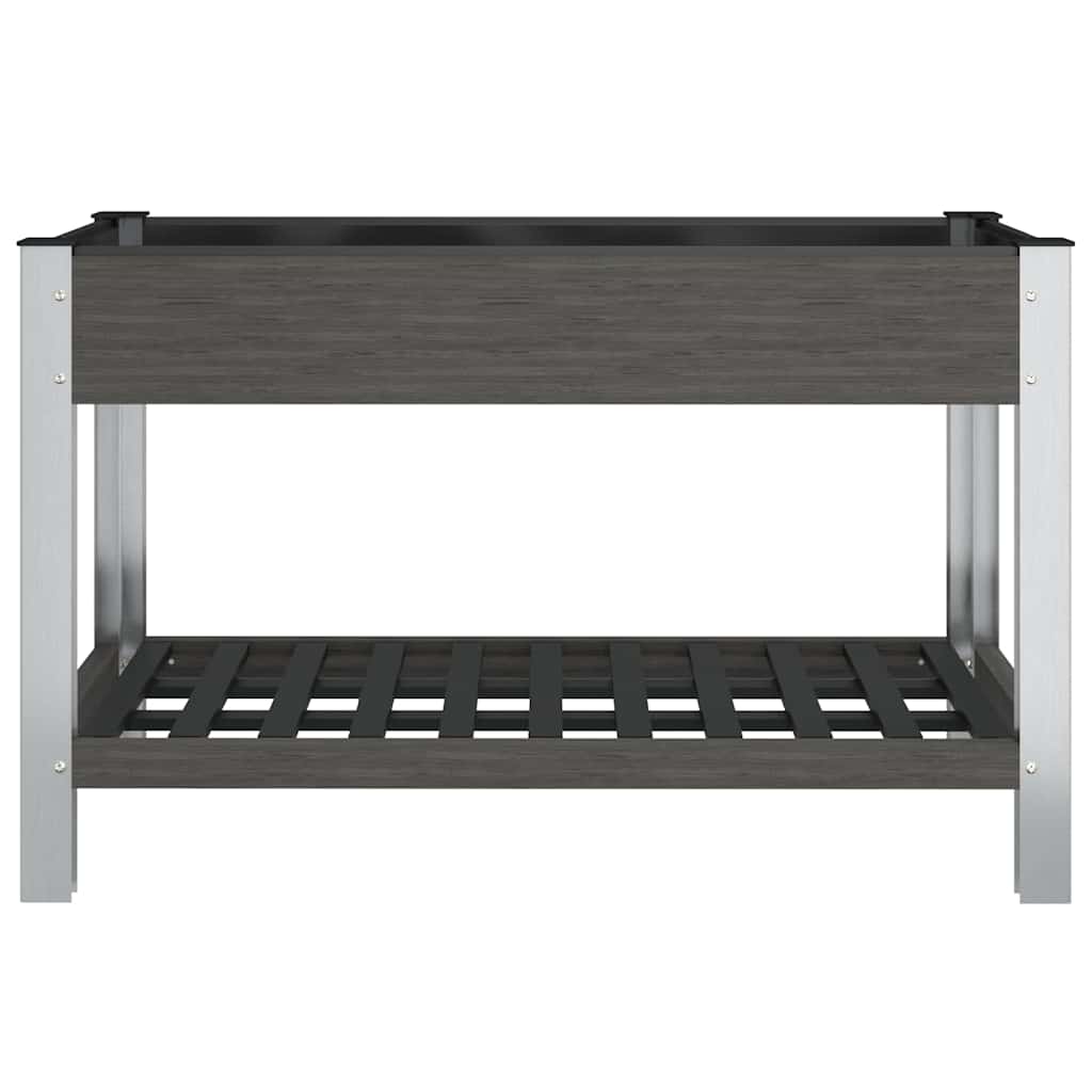 Garten-Hochbeet mit Ablage 50x50x90 cm WPC Grau