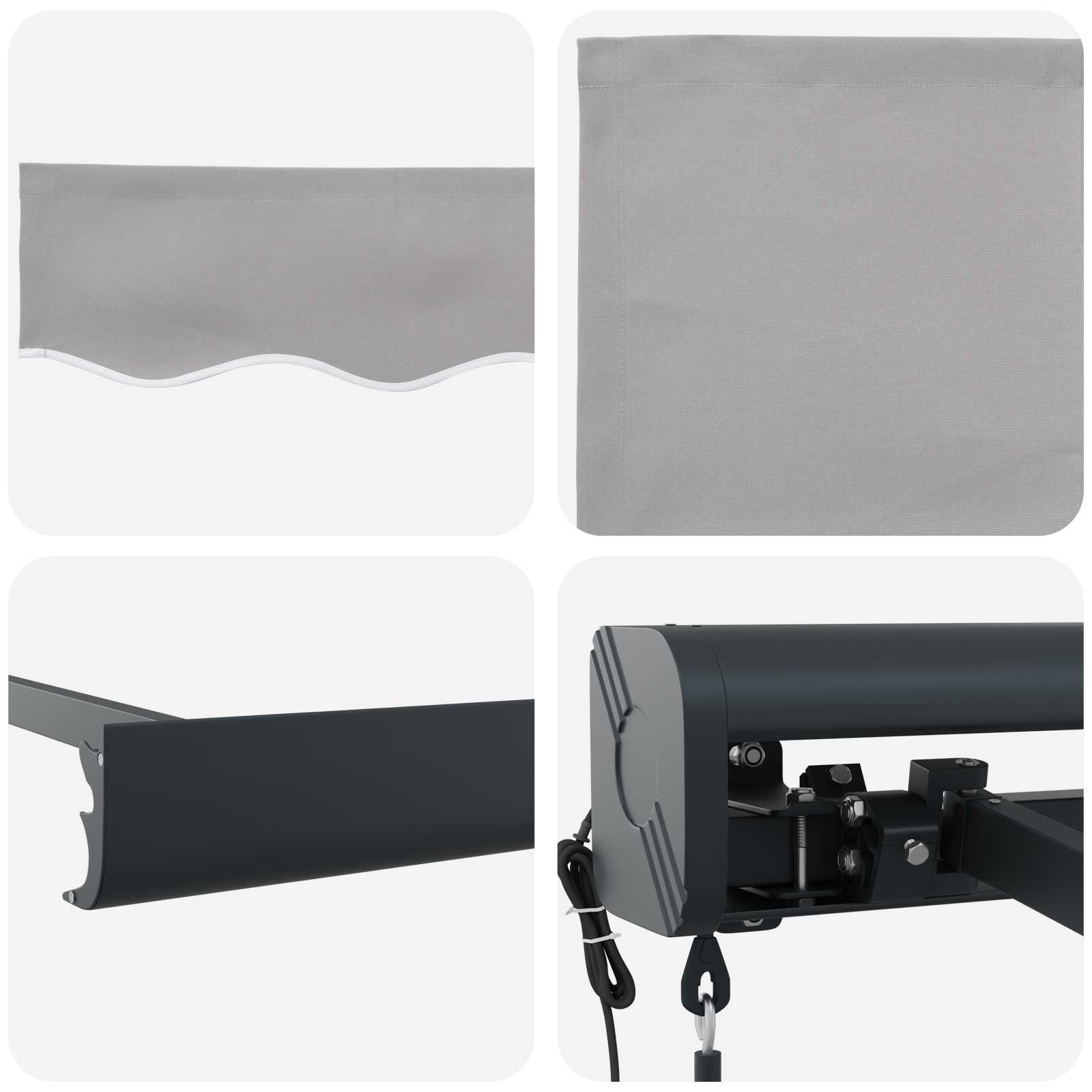 Markise Einziehbar Blau und Weiß 4x3 m Stoff und Aluminium