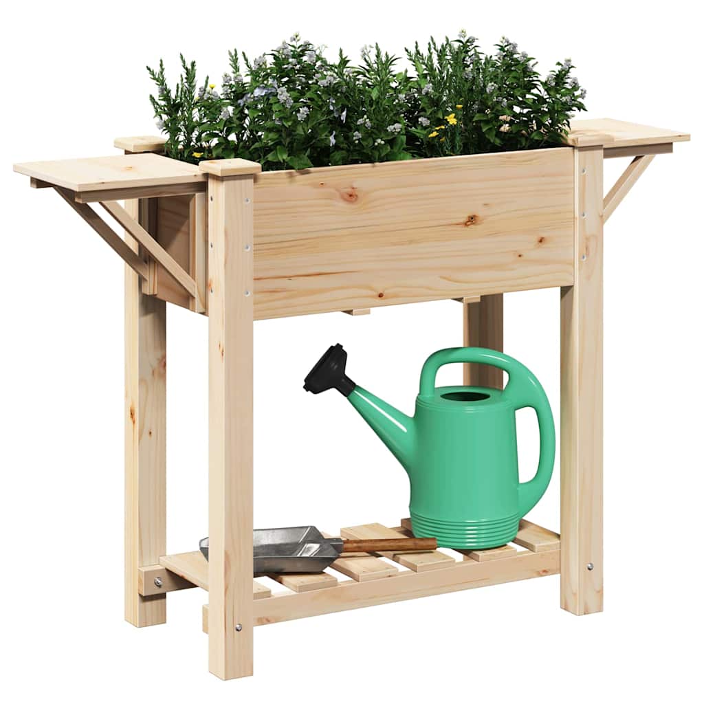 Garten-Pflanzgefäß mit Regal Beige 111 x 37 x 76,5 cm