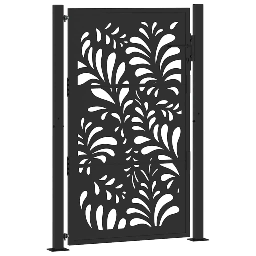 Gartentor Schwarz 100x100 cm Stahl Lichtdesign