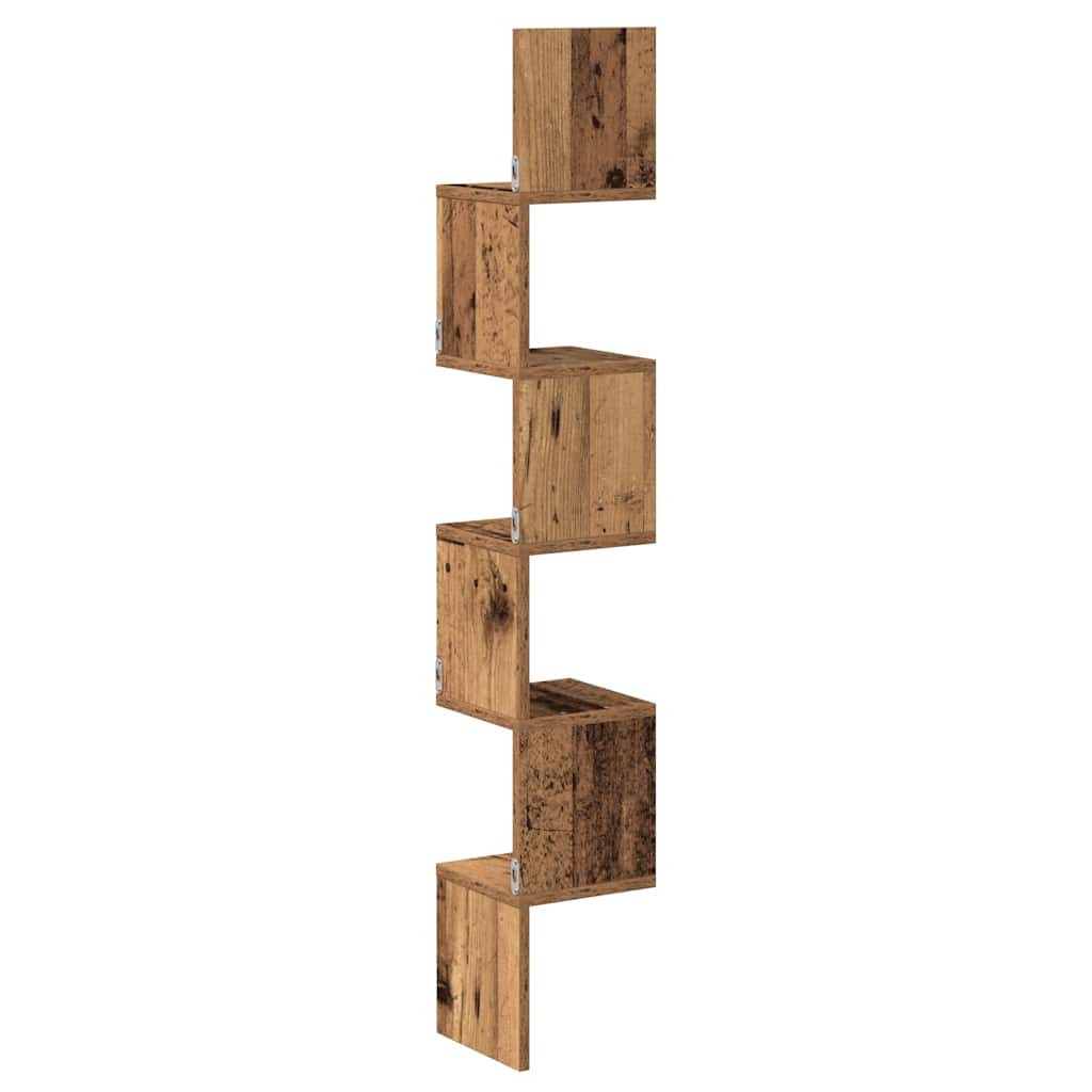 Wand-Eckregal Weiß 20x20x127,5 cm Holzwerkstoff