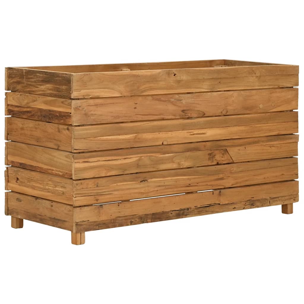 Hochbeet 100x40x72 cm Teak Altholz und Stahl