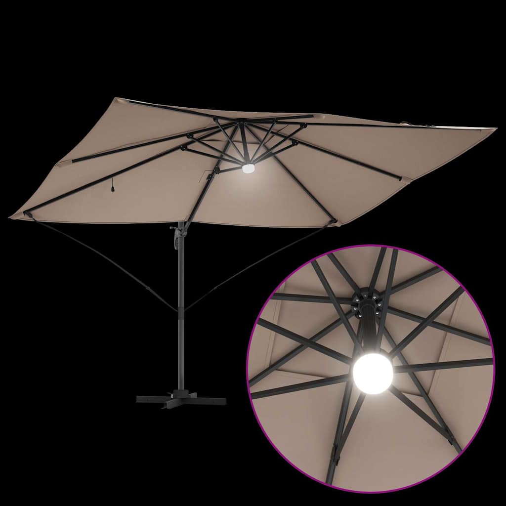 Sonnenschirm Sand 351 x 250 x 253 cm Polyester und Aluminium