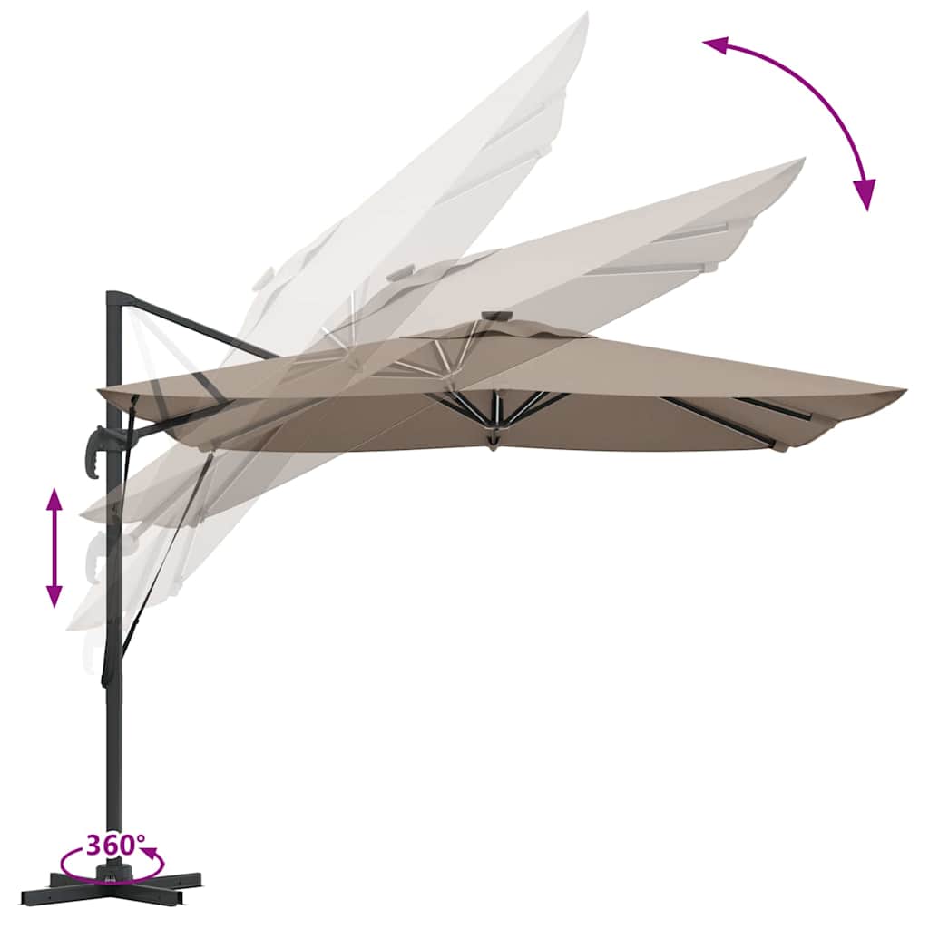 Sonnenschirm Sand 286 x 284 x 270 cm Aluminium und Polyester