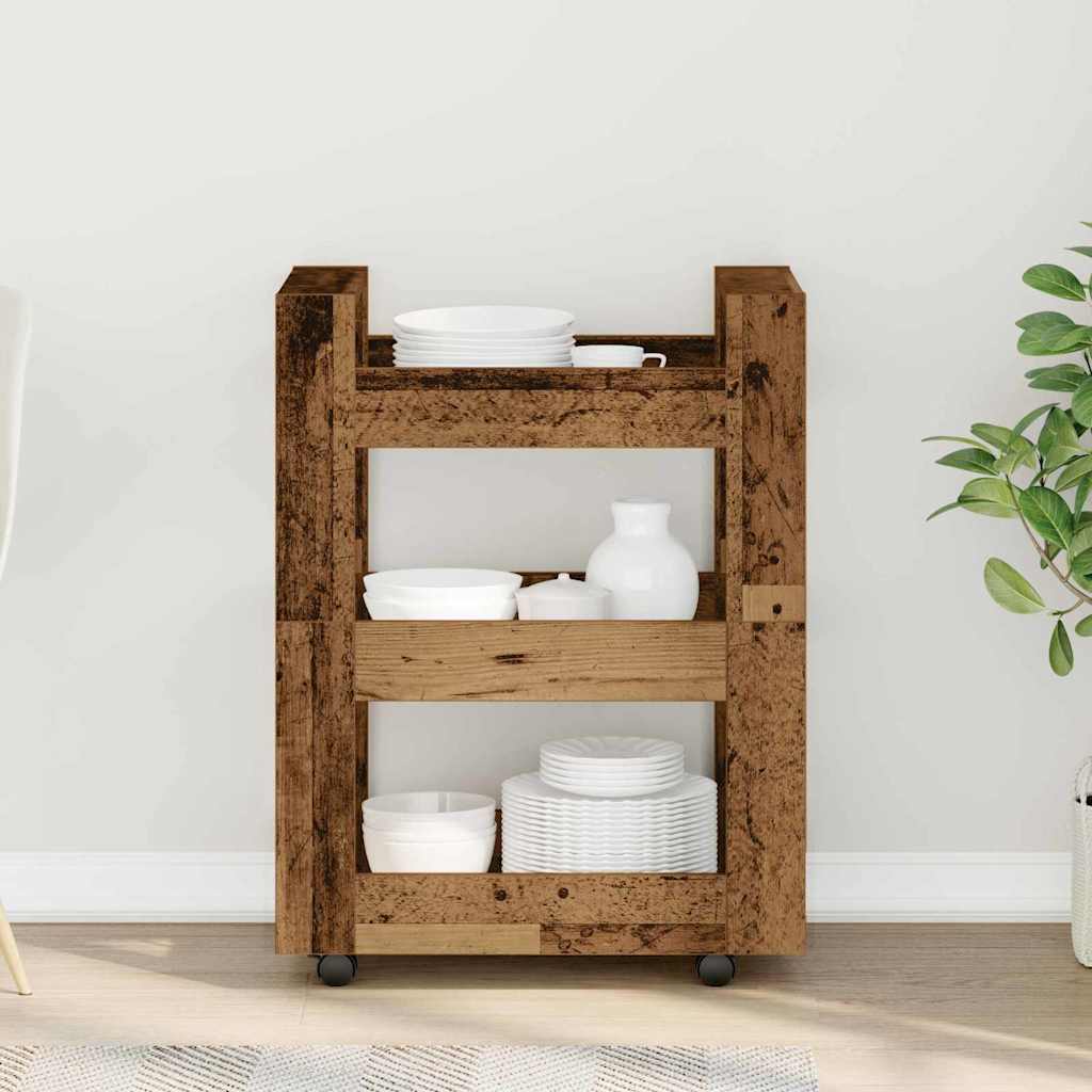 Küchenwagen Weiß 60x45x80 cm Holzwerkstoff
