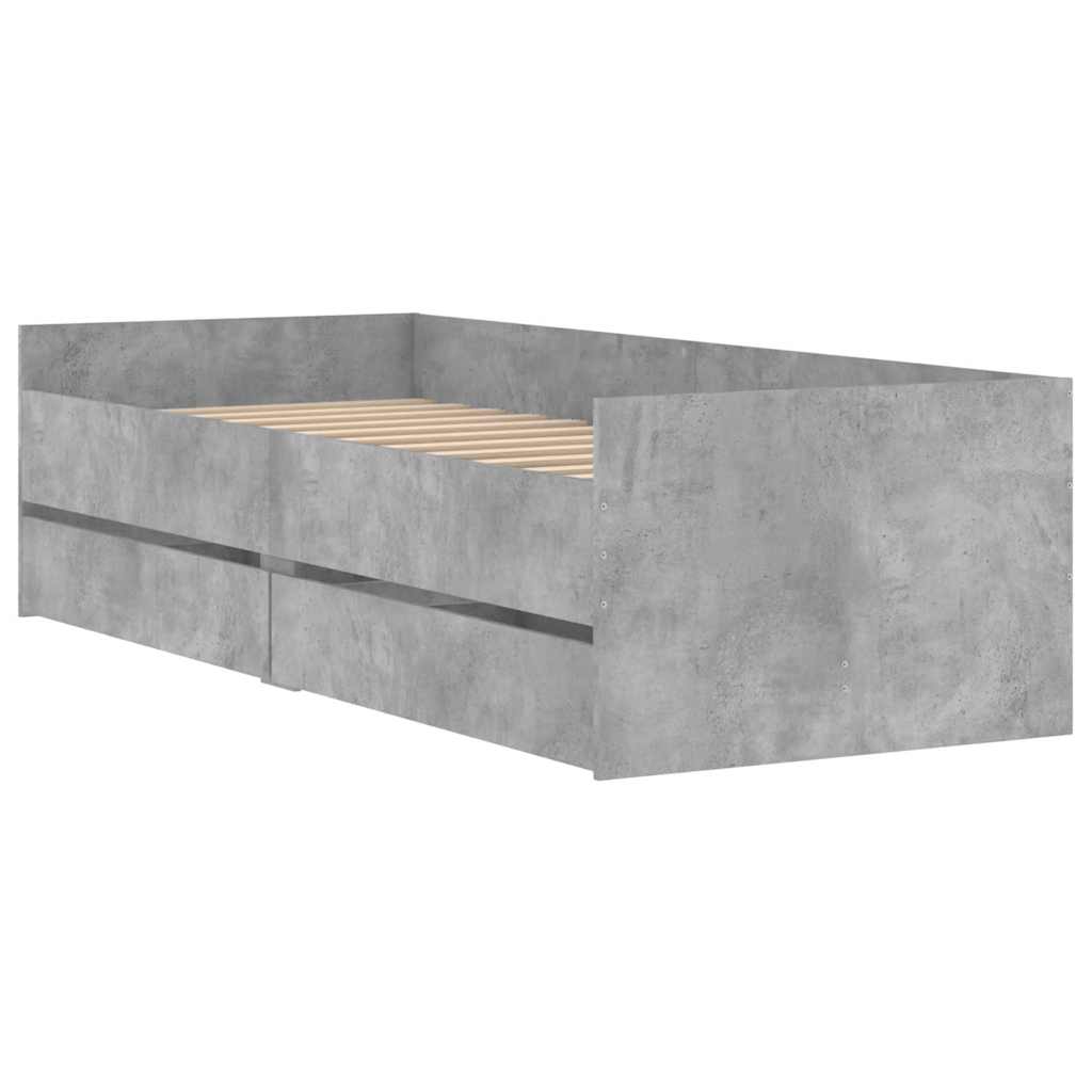 Bett mit Schubladen Braun Eiche-Optik 75x190 cm