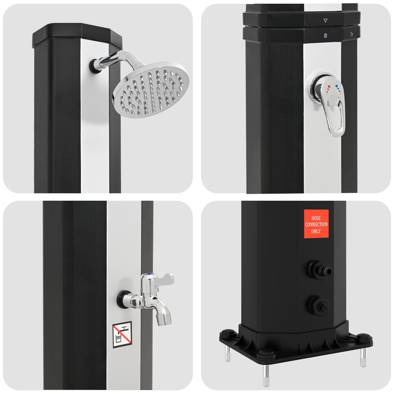 Solardusche mit Duschkopf und Wasserhahn 40 L