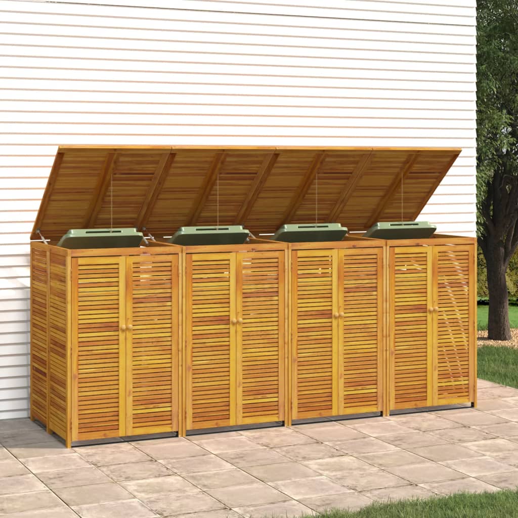 Mülltonnenbox für 2 Tonnen 140x89x117 cm Massivholz Akazie