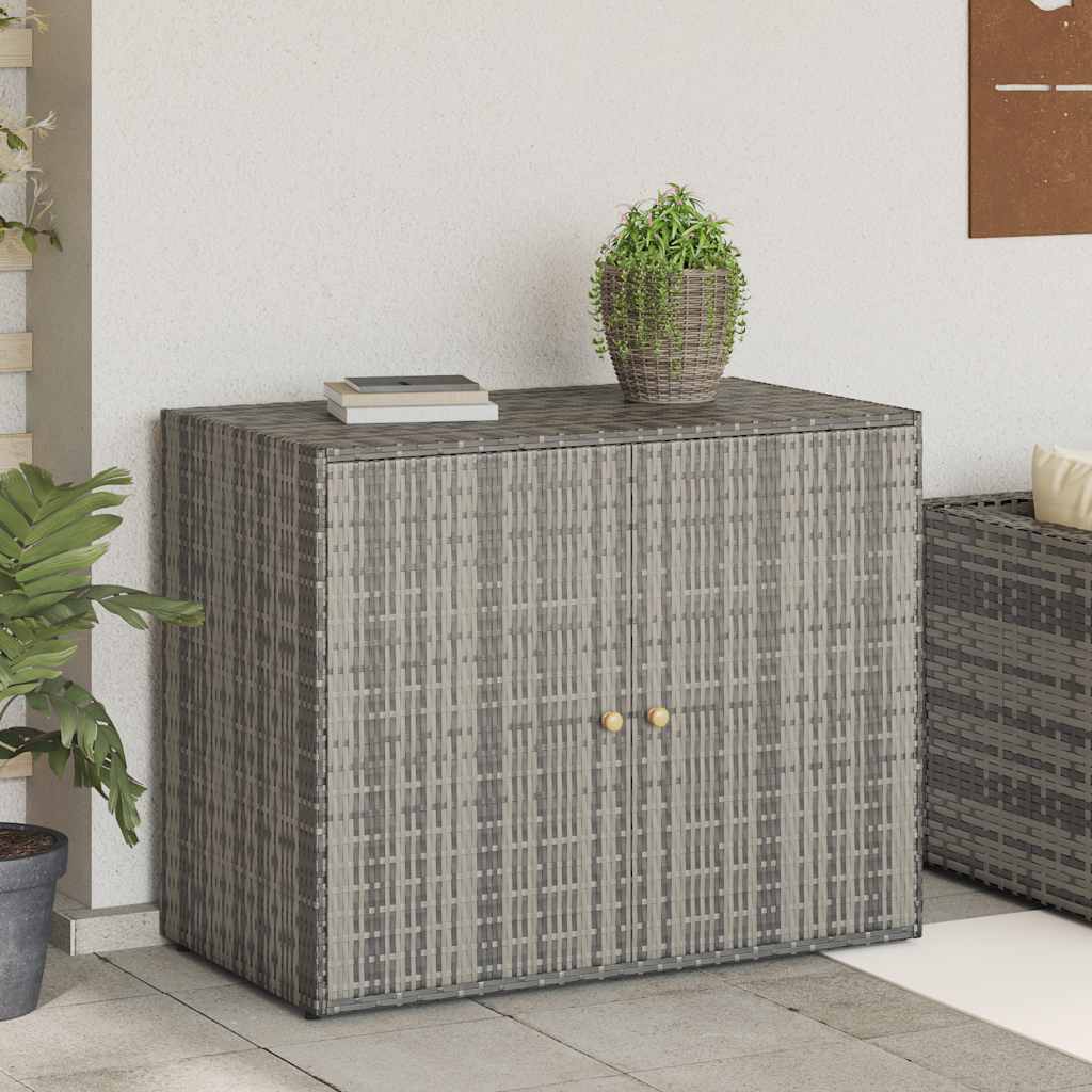 Gartenschrank Schwarz 100 x 55,5 x 80 cm Poly Rattan