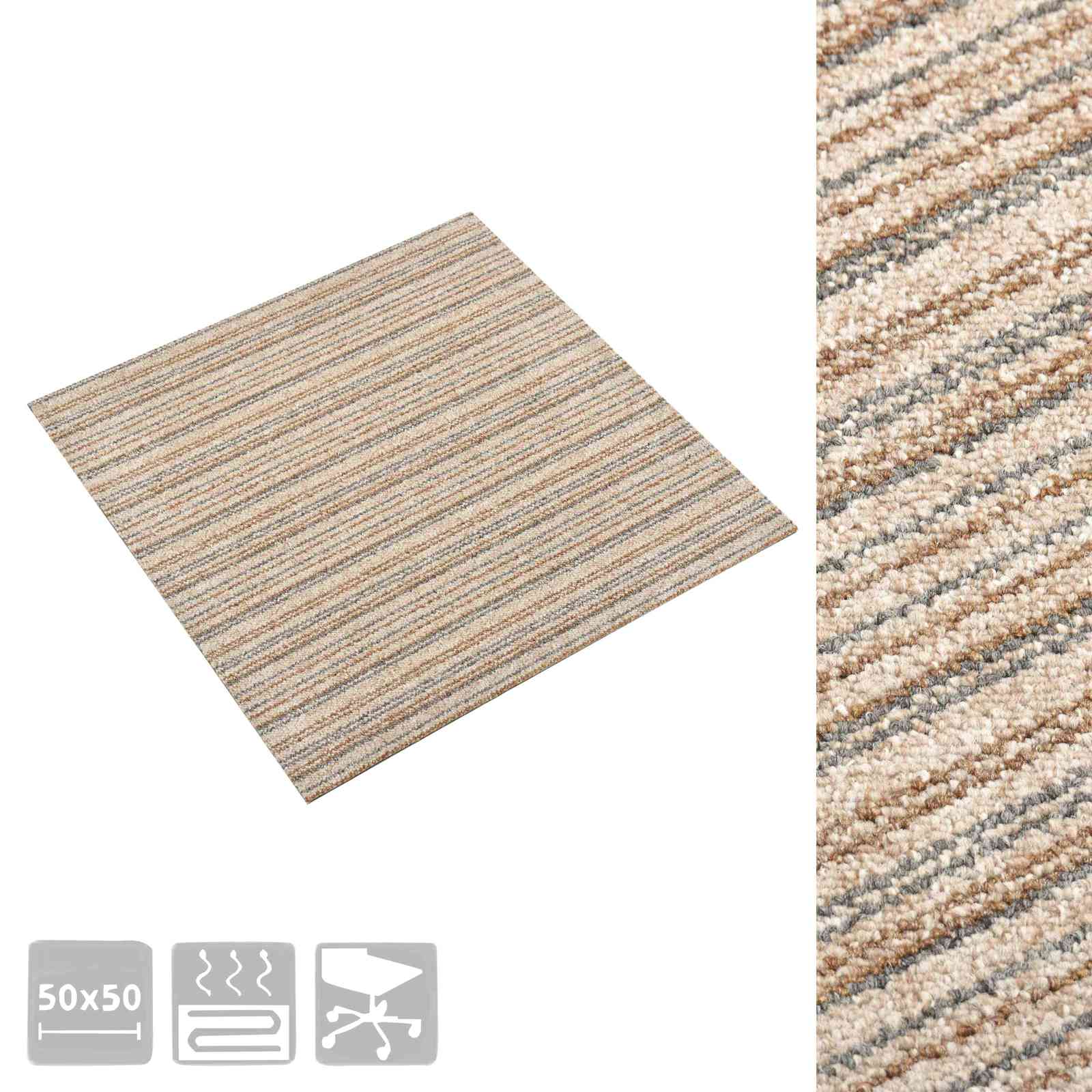 Teppich 20 pcs Gestreiftes Anthrazit 50 x 50 cm