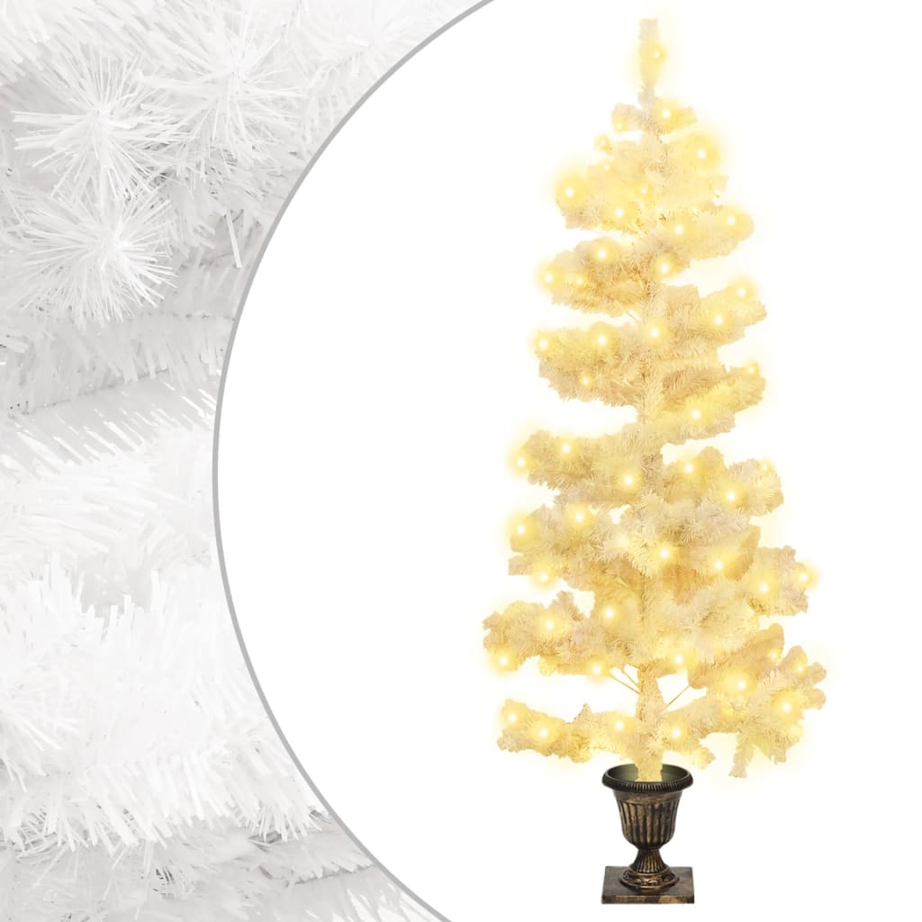 Spiral-Weihnachtsbaum mit Beleuchtung und Ständer Weiß 180 cm