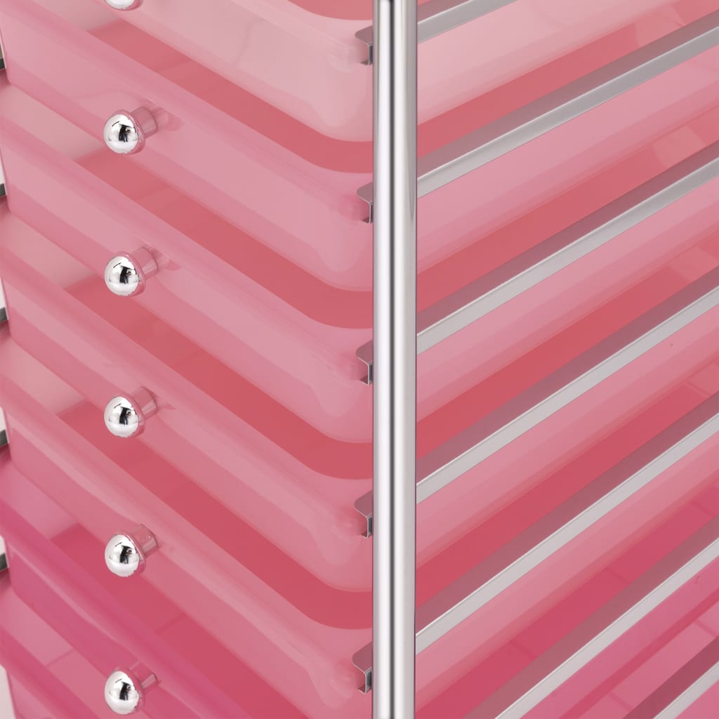 Schubladenwagen mit 4 Schubladen Rosa Kunststoff