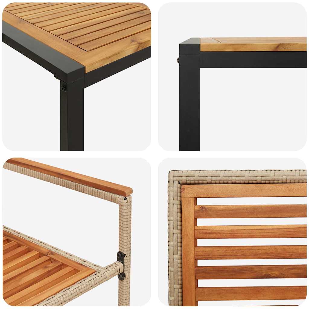 Garten Essgruppe 5 pcs Schwarz und Braun Poly-Rattan