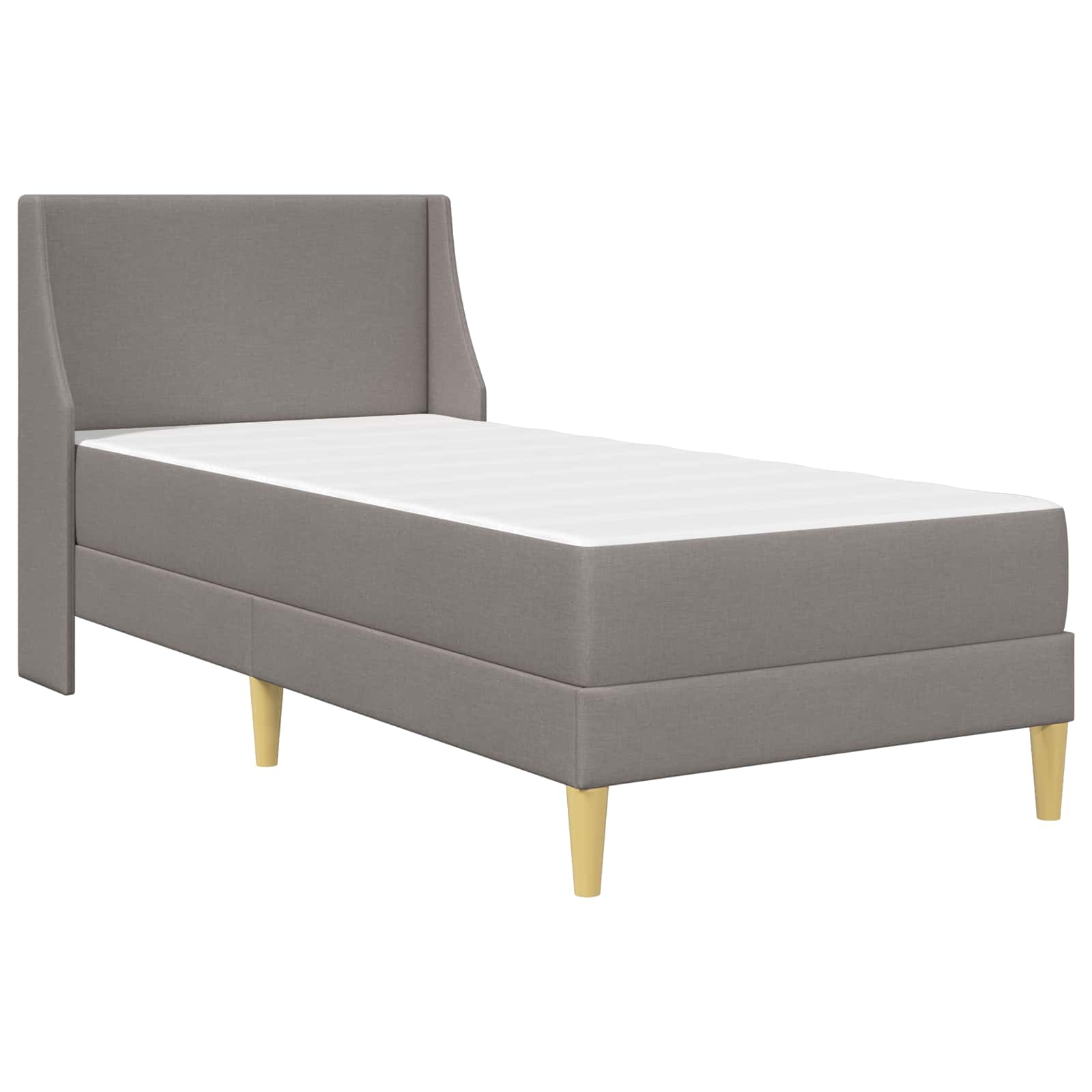 Bettgestell mit Matratze Hellgrau 80x 200 cm Polyester