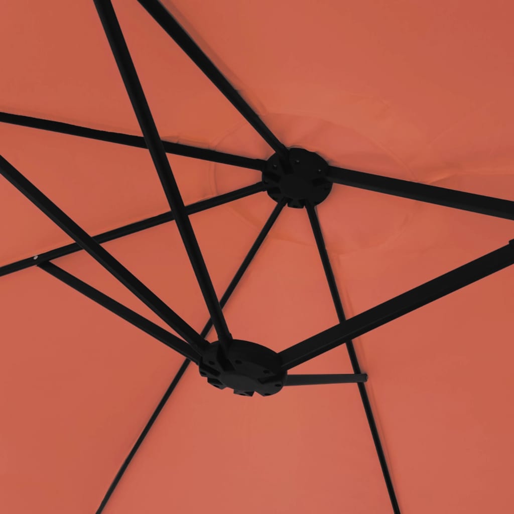 Doppelsonnenschirm Sandweiß 449x265 cm
