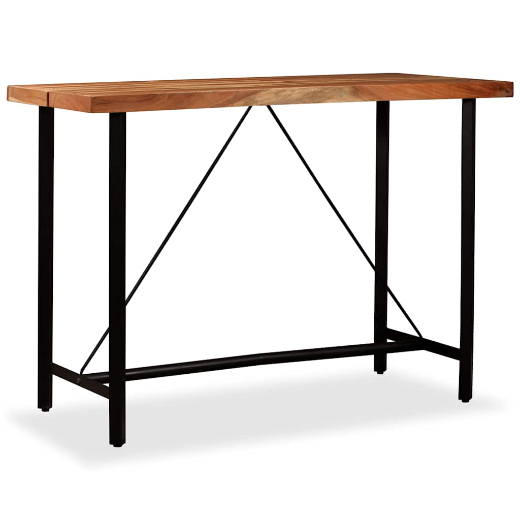 Bar-Set 3-tlg. Akazie Massivholz, Echtleder und Canvas