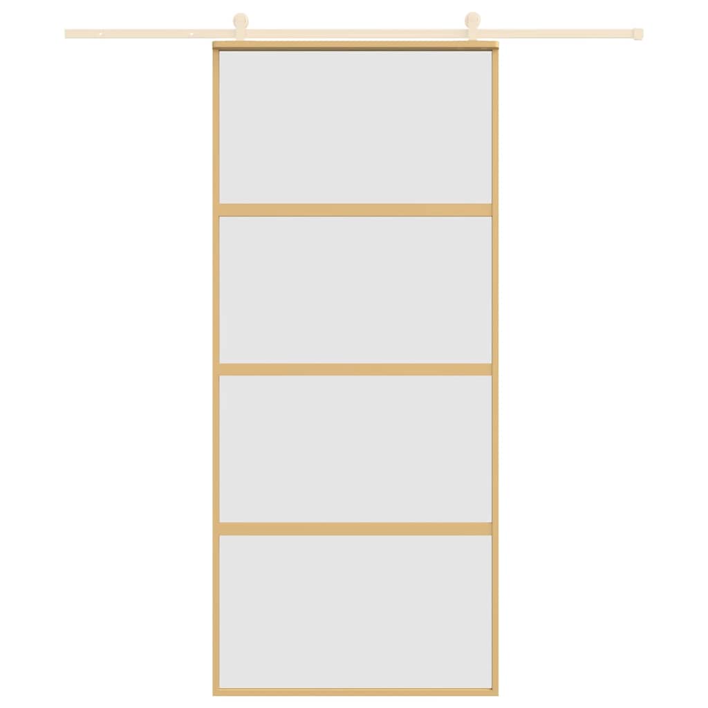 Schiebetür Aluminium und ESG Glas 90x205 cm Schwarz