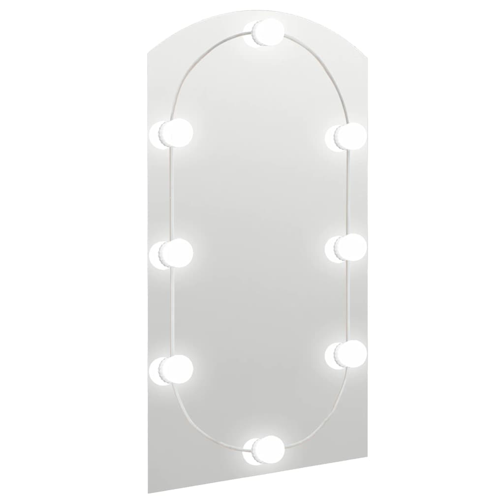 Spiegel mit LED-Leuchten 60x30 cm Glas Oval