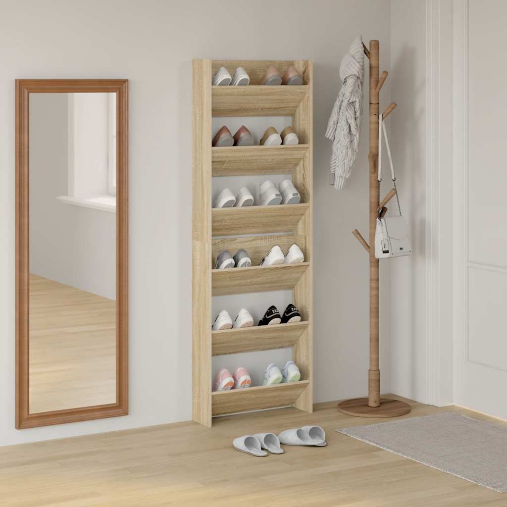 Wand-Schuhschränke 4 Stk. Weiß 60x18x60 cm Holzwerkstoff