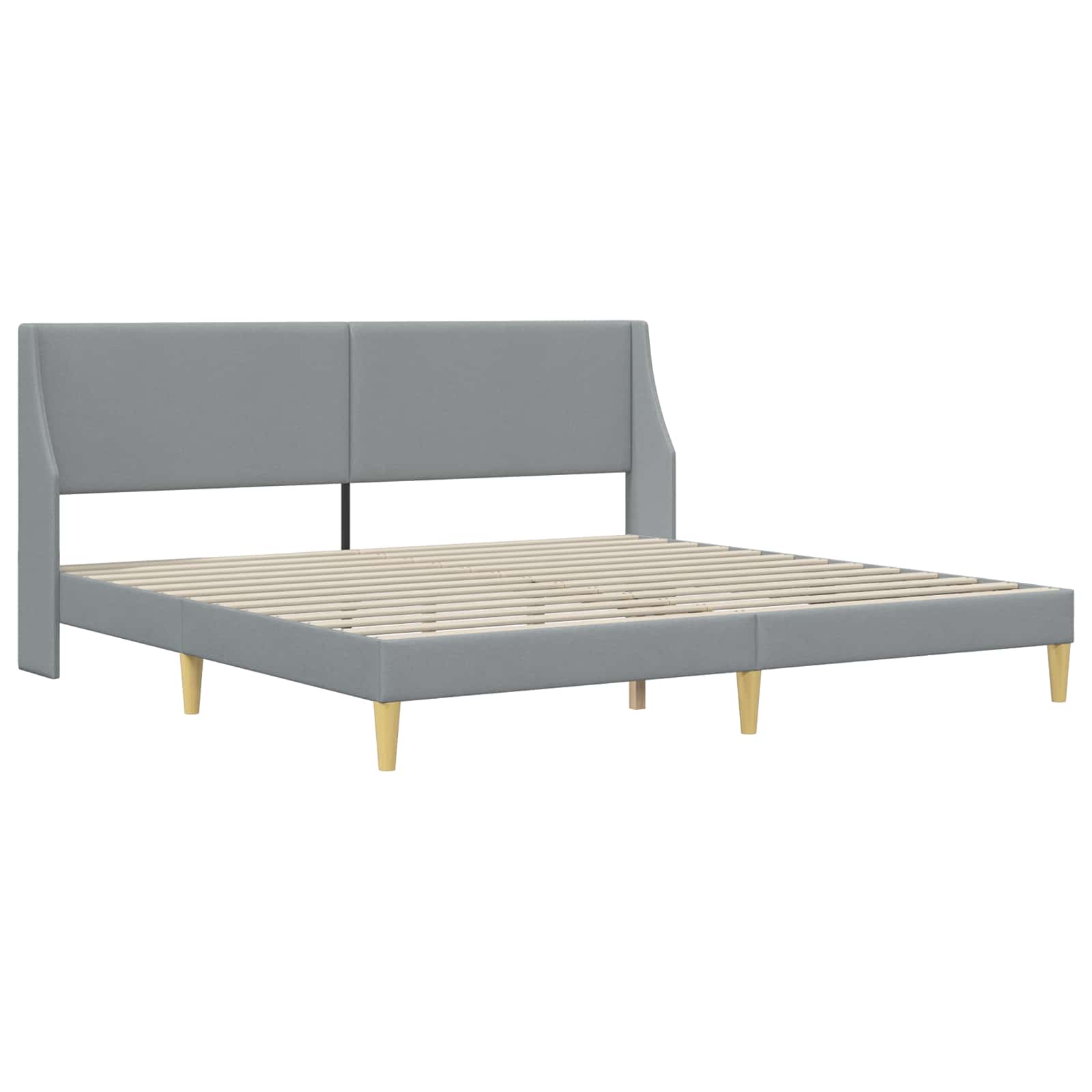 Bettgestell mit Matratze Hellgrau 80x 200 cm Polyester
