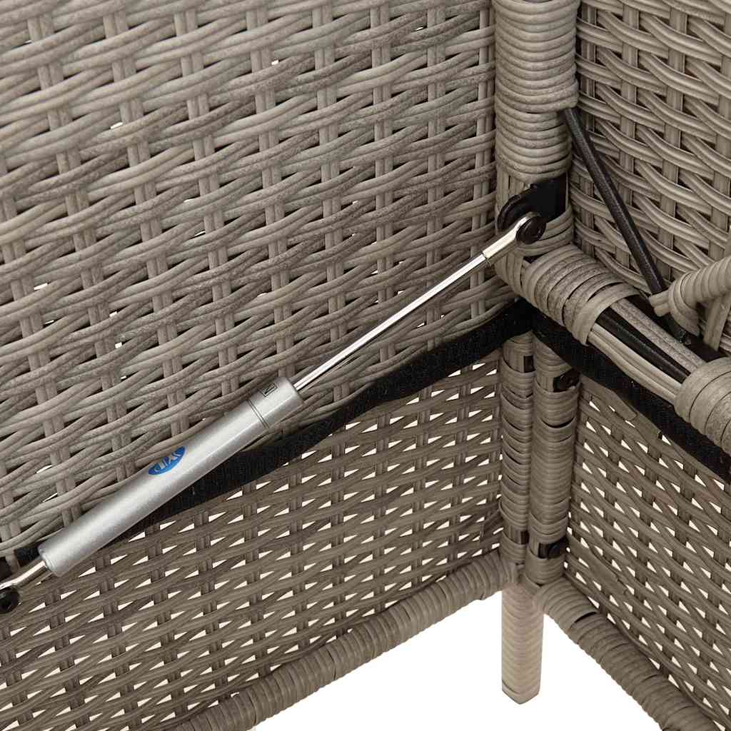 Gartenbank mit Kissen Schwarz Poly Rattan