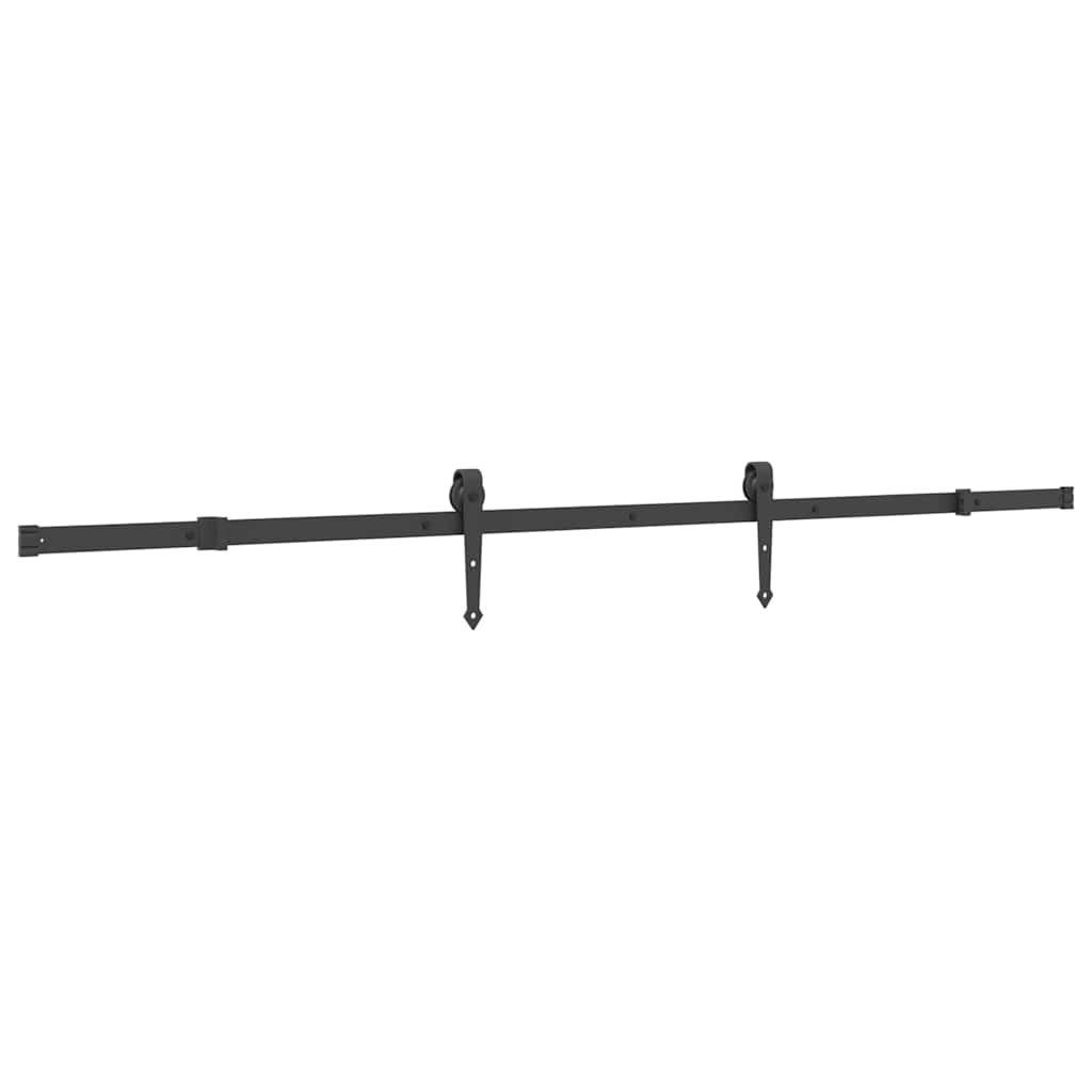 Schiebetürbeschlag-Set 152,5 cm Stahl Schwarz