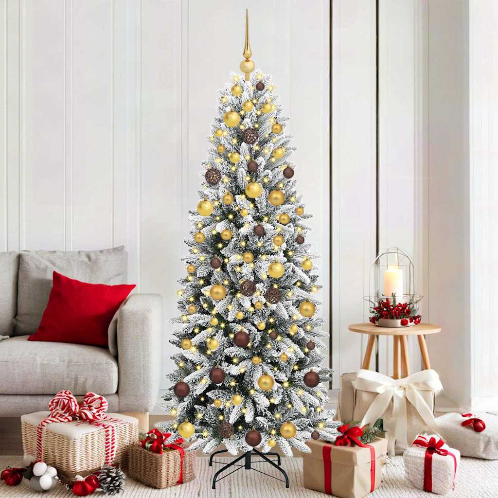 Künstlicher Weihnachtsbaum mit 150 LEDs mit Ständer Weiß 120 cm