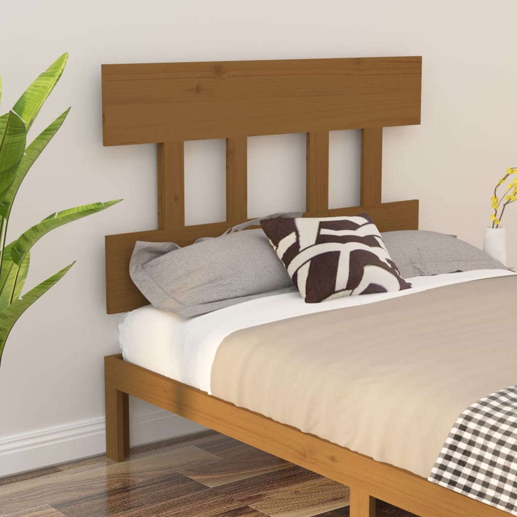 Bett-Kopfteil Schwarz 78,5x3x81 cm Massivholz Kiefer