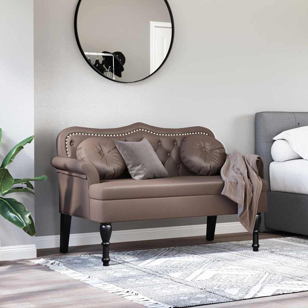 Chesterfield Bank Creme 120,5 x 65 x 75 cm Kunstleder