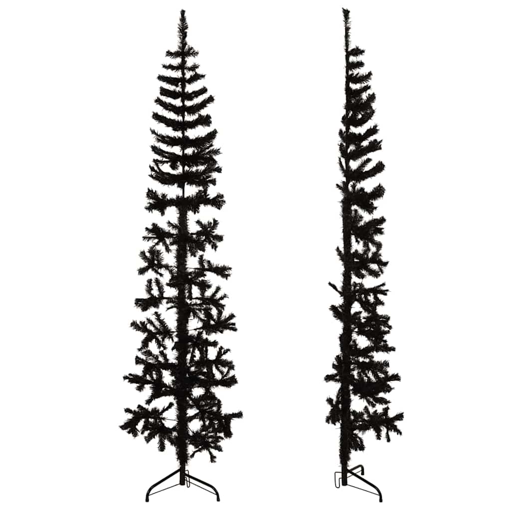 Künstlicher Halb-Weihnachtsbaum mit Ständer Schlank Weiß 180 cm